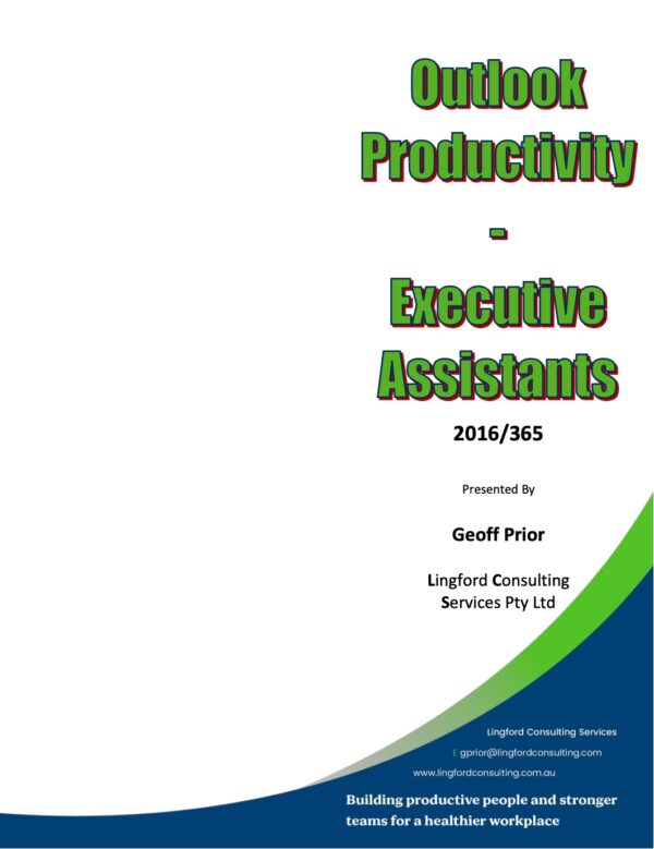 Microsoft Outlook for Executive Assistants – Training Manual